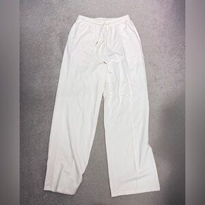 NWT Cream Drawstring Wide Leg Track Pants